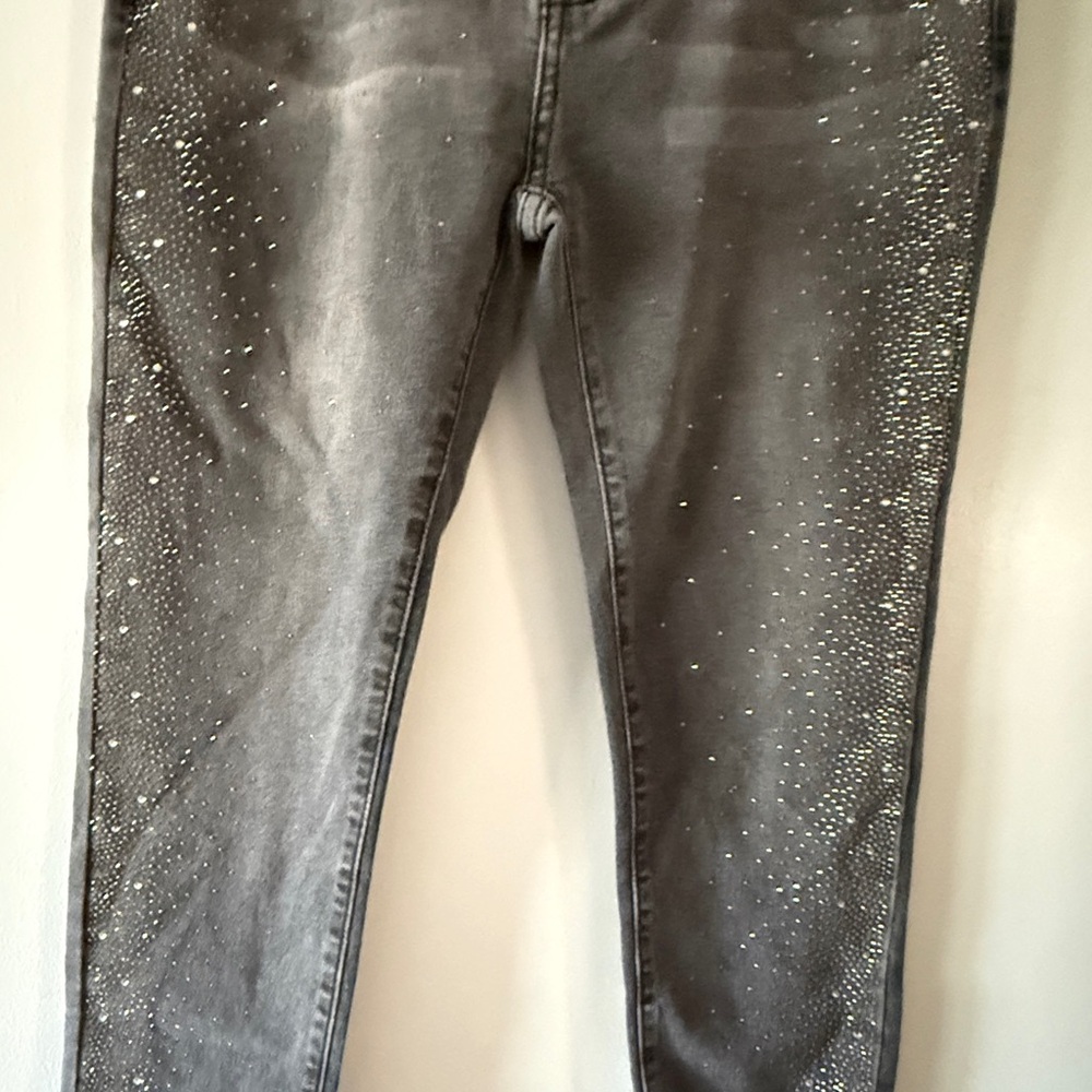 Vocal Gray Skinny Jeans with Sparkle Accents